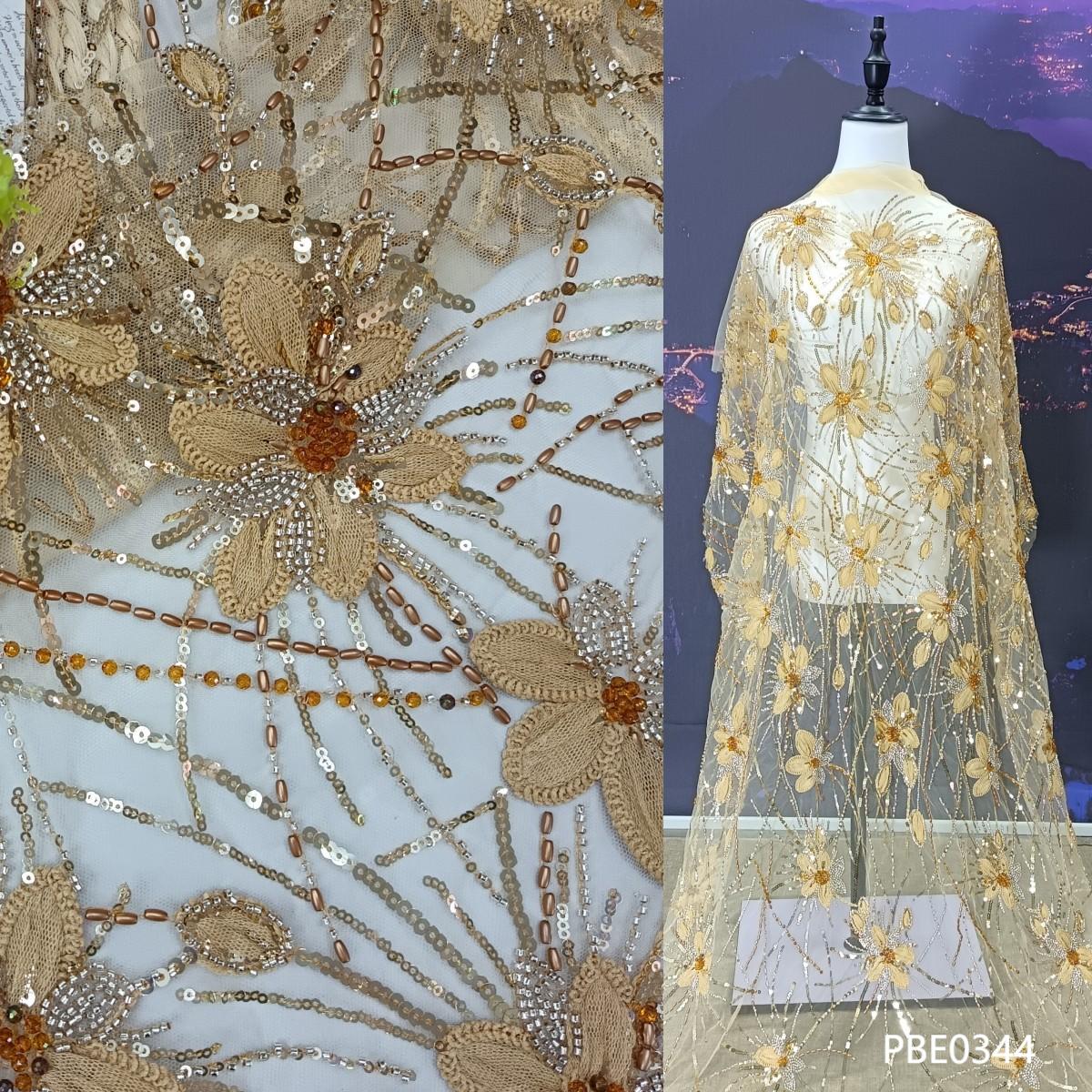 New Arrival French Tulle Lace Fabric Sequins Factory Direct Corded Luxury Floral Design for Sexy Wed