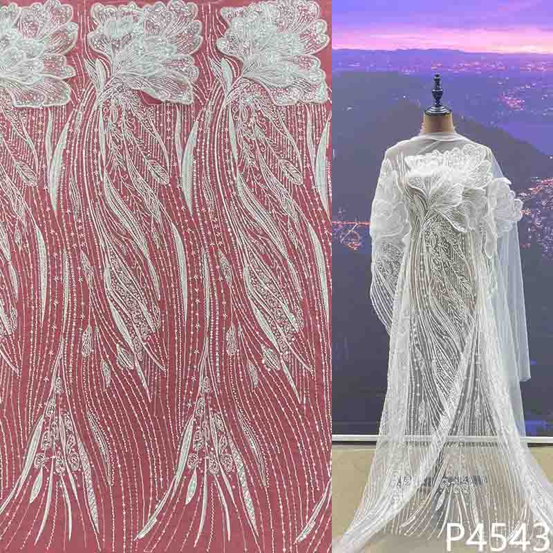 Haute Couture Ivory Mesh Wedding Dress Fabric