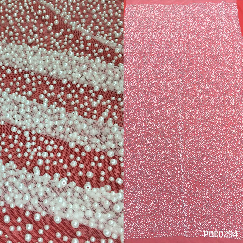 Full Beads Mesh Fabric for Bridal Dress or Formal Dress